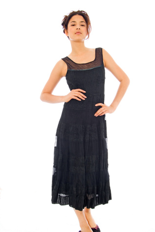 Tiered Organdy Dress