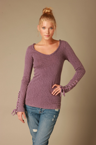 We The Free Lace Up Cuff Sweater