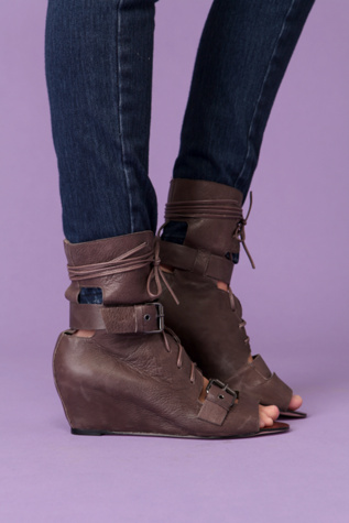 Reid Laceup Buckle Wedge