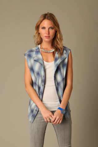 We The Free Shadow Plaid Top