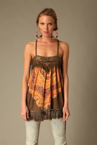 Embroidered Printed Cami