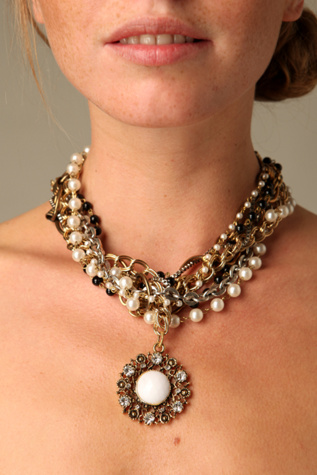 Free People Clothing Boutique > Pearl & Chain Nested Necklace :  necklace pearl and chain necklace choker accessory