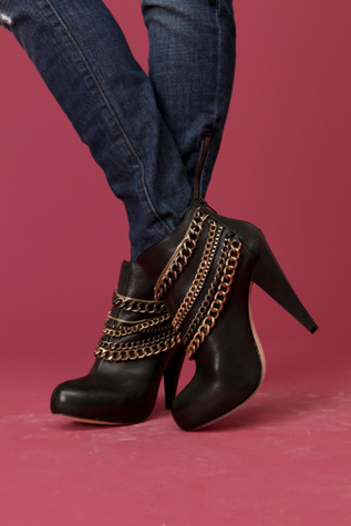Flash Layered Chain Ankle Boot