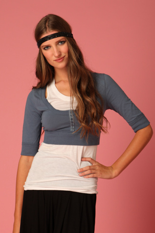 Cropped Placket Henley