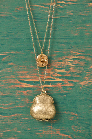 Locket Bag Layer Charm Necklace