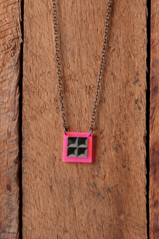 Neon Disk Necklace