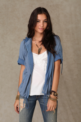 Beach Button Up Hoodie