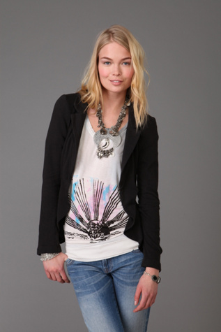 Ruffle Knit Blazer
