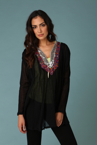 Embroidered Voile Tunic