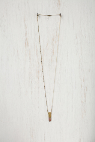 Fire Quartz Bullet Shell Necklace