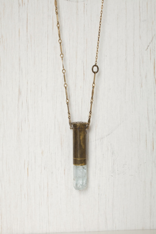 Aquamarine Bullet Shell Necklace