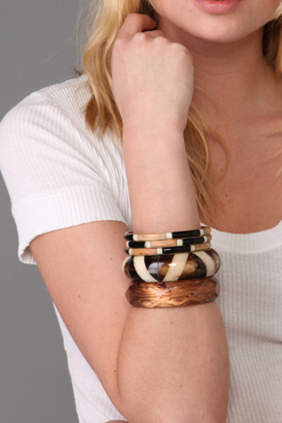 Sunset Safari Bangle Set :  wood and ivory bangle set bracelet bangle set bangles