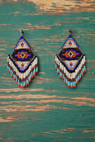 Printed Beaded Earrings