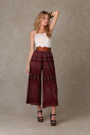 Print Gauze Wide Leg Pant