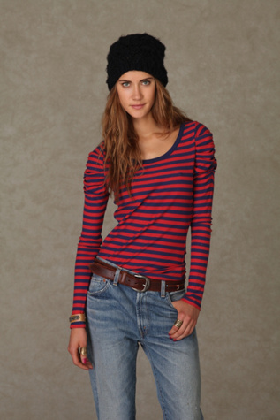 We The Free Gathered Stripes Top