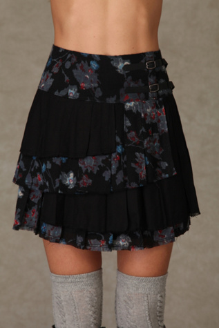 Pleated Floral Skirt