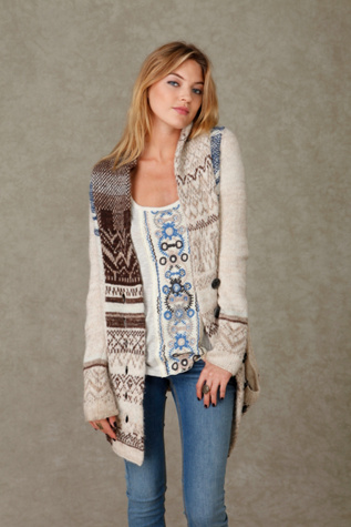 Scenes in Fairisle Cardigan at Free People Clothing Boutique