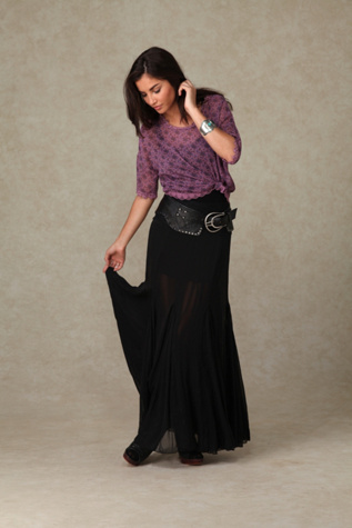 Solid Chiffon Skirt