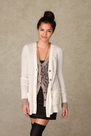 Cashmere Puff Sleeve Cardigan