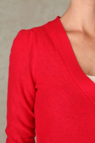 Cashmere Puff Sleeve Cardigan