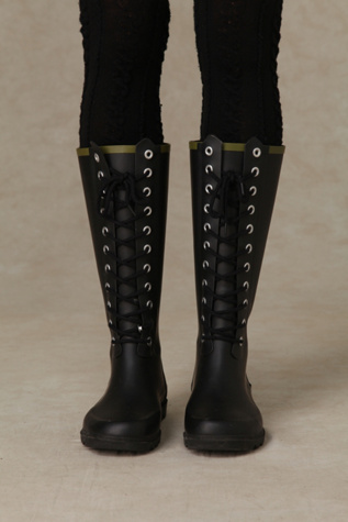 Noir Lace Up Weather Boots