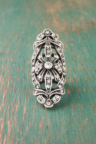 Rhinestone Crest Ring