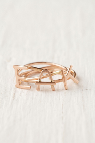 Rosegold Initial Rings