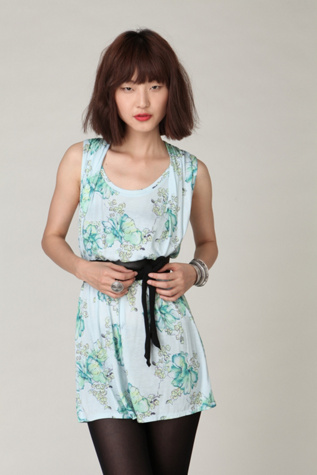 Sleeveless Printed Cowl Tunic
