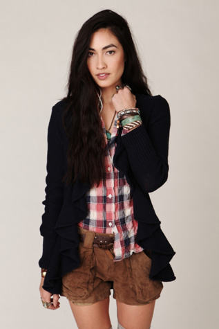 Sweeping Ruffle Cardigan