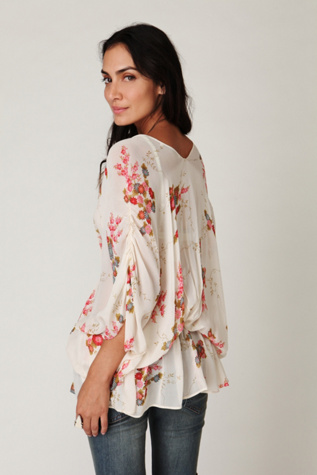 Short Sleeve Floral Dolman Tunic
