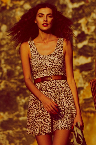 Lady In Leopard Dress