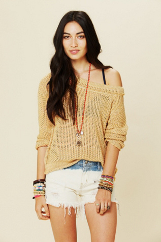 Free People Marled Yarn Pullover in knit-sweaters