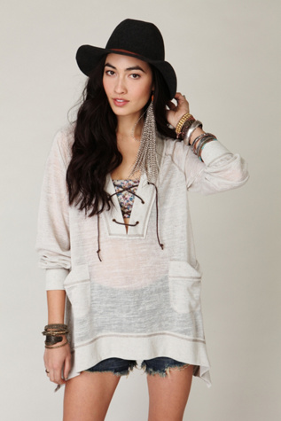 We The Free Suede Lace Up Pullover