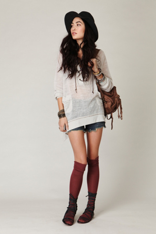 We The Free Suede Lace Up Pullover