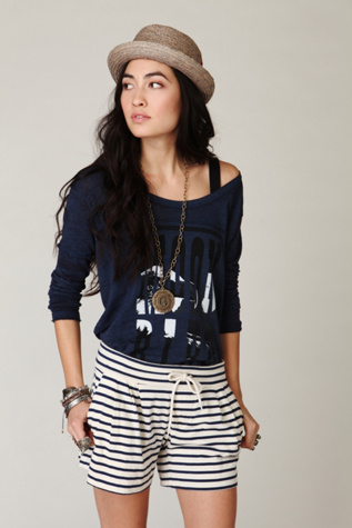 Striped Pleated Shorts