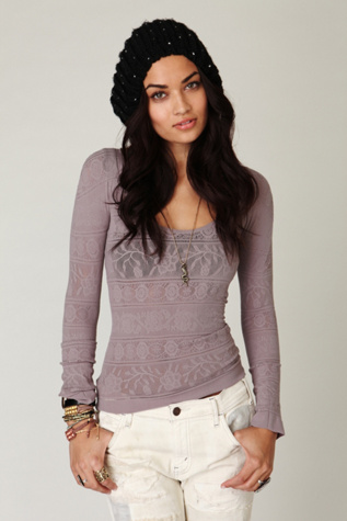 Long Sleeve Textured Seamless Top