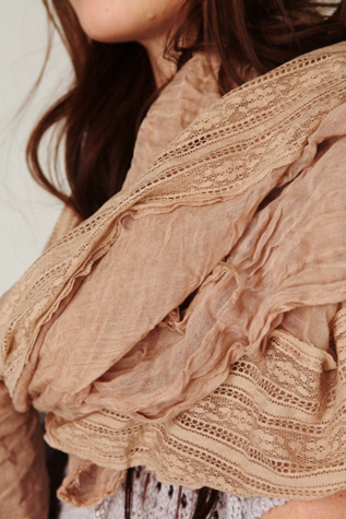 Oversized Lace Inset Scarf