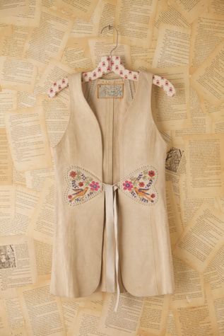 Vintage 1970s Hand Crafted Suede Vest