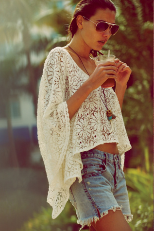 Lace Cropped Kaftan