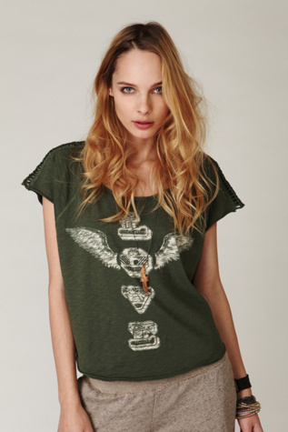 Love Graphic Braided Sleeve Tee