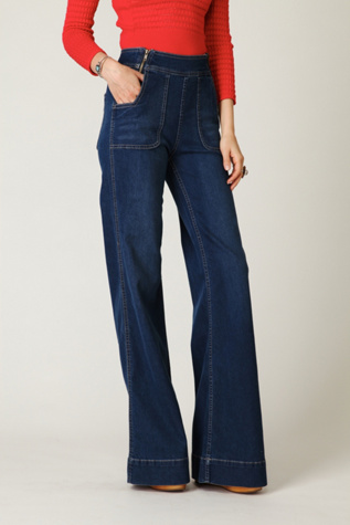 High Waisted Zippered Wideleg