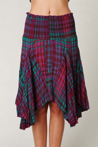 FP ONE Plaid Smocked Skirt