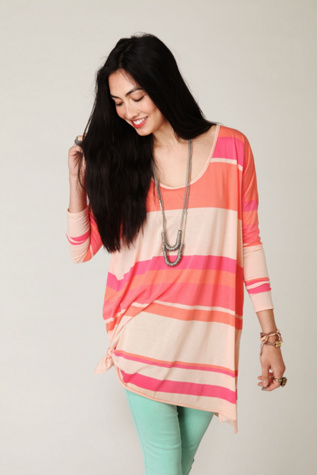 Long Sleeve Striped Extreme Boxy Tee