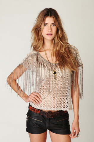 FP New Romantics Fringe Sleeve Top