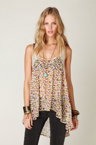 Ditsy Lace Hi-Low Tank