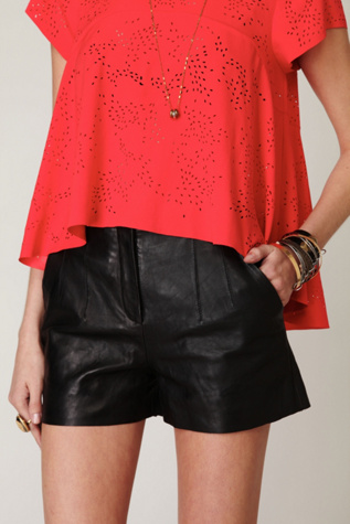 High Waisted Leather Short