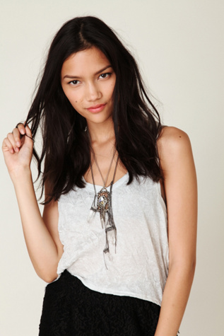 Glitter Crinkle Cropped High Low Tank