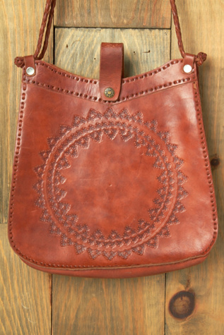 Medallion Leather Shoulder Bag