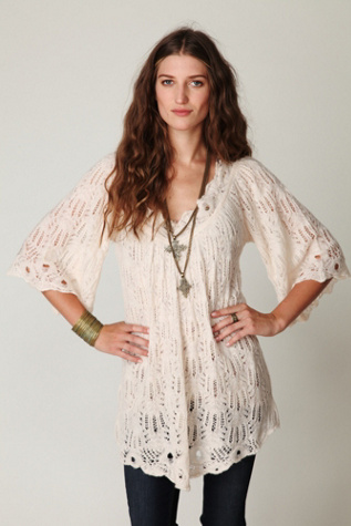 Open Stitch Short Sleeve Tunic