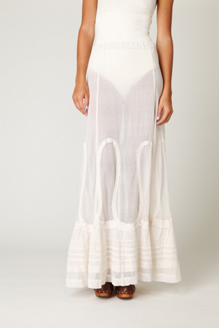 Cotton Mesh Maxi Skirt